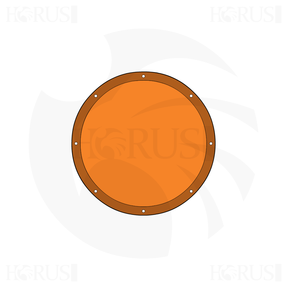 Bâche plate ronde en Protect cover 705 670gr/m², toile PVC Etanche Orange d'une diamètre de 3m