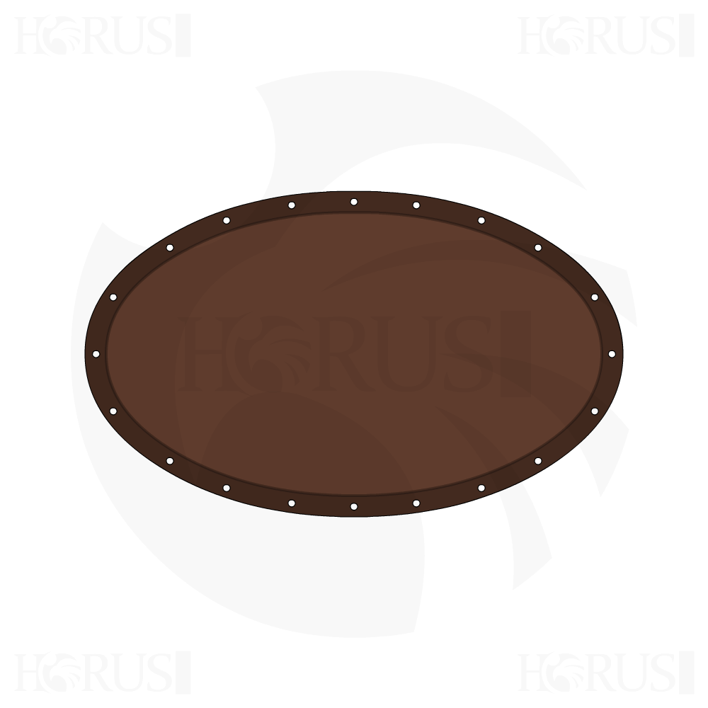 Bâche plate ovale en Protect cover 705 670gr/m², toile PVC Etanche Marron d'une dimension de 3x1.5m