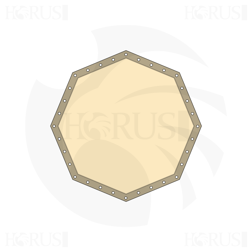 Bâche plate octogonale en Protect cover 705 670gr/m², toile PVC Etanche Beige d'une dimension de 1m