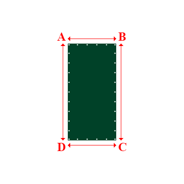 Bâche plate rectangle en Protect cover 705 670gr/m², toile PVC Etanche Vert sapin - 1x2m