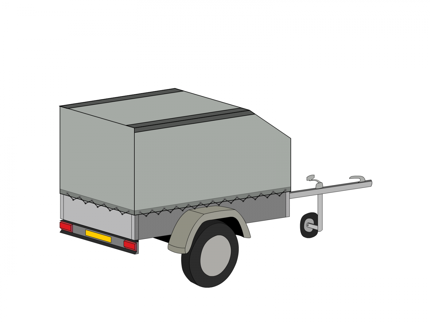 Bâche pour remorque bagagère Aérodynamique en Protect cover 705 670gr/m², toile PVC Etanche Gris clair