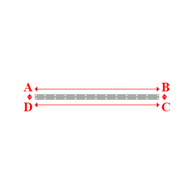 Bâche plate rectangle en Protect cover 705 670gr/m², toile PVC Etanche Gris clair - 2.44x0.11m