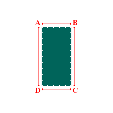 Bâche plate rectangle en Protect cover 705 670gr/m², toile PVC Etanche Vert industrie - 1x2m