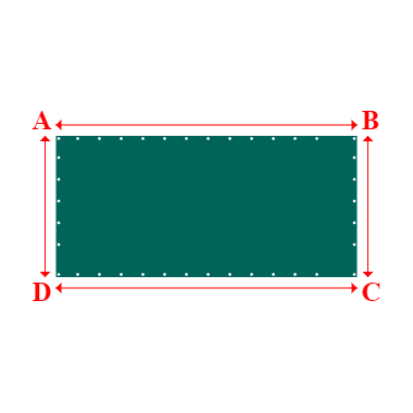 Bâche plate rectangle en Protect cover 705 670gr/m², toile PVC Etanche Vert industrie - 2.77x1.3m