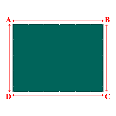 Bâche plate rectangle en Protect cover 705 670gr/m², toile PVC Etanche Vert industrie - 4x3m