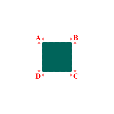 Bâche plate rectangle en Protect cover 705 670gr/m², toile PVC Etanche Vert industrie - 1x1m