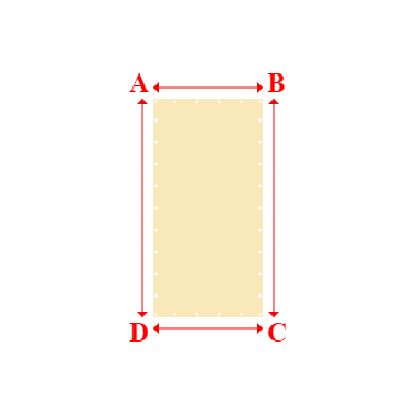 Bâche plate rectangle en Toile PVC Microperforée Protect meshes 362, 430gr/m² Beige - 1x2m
