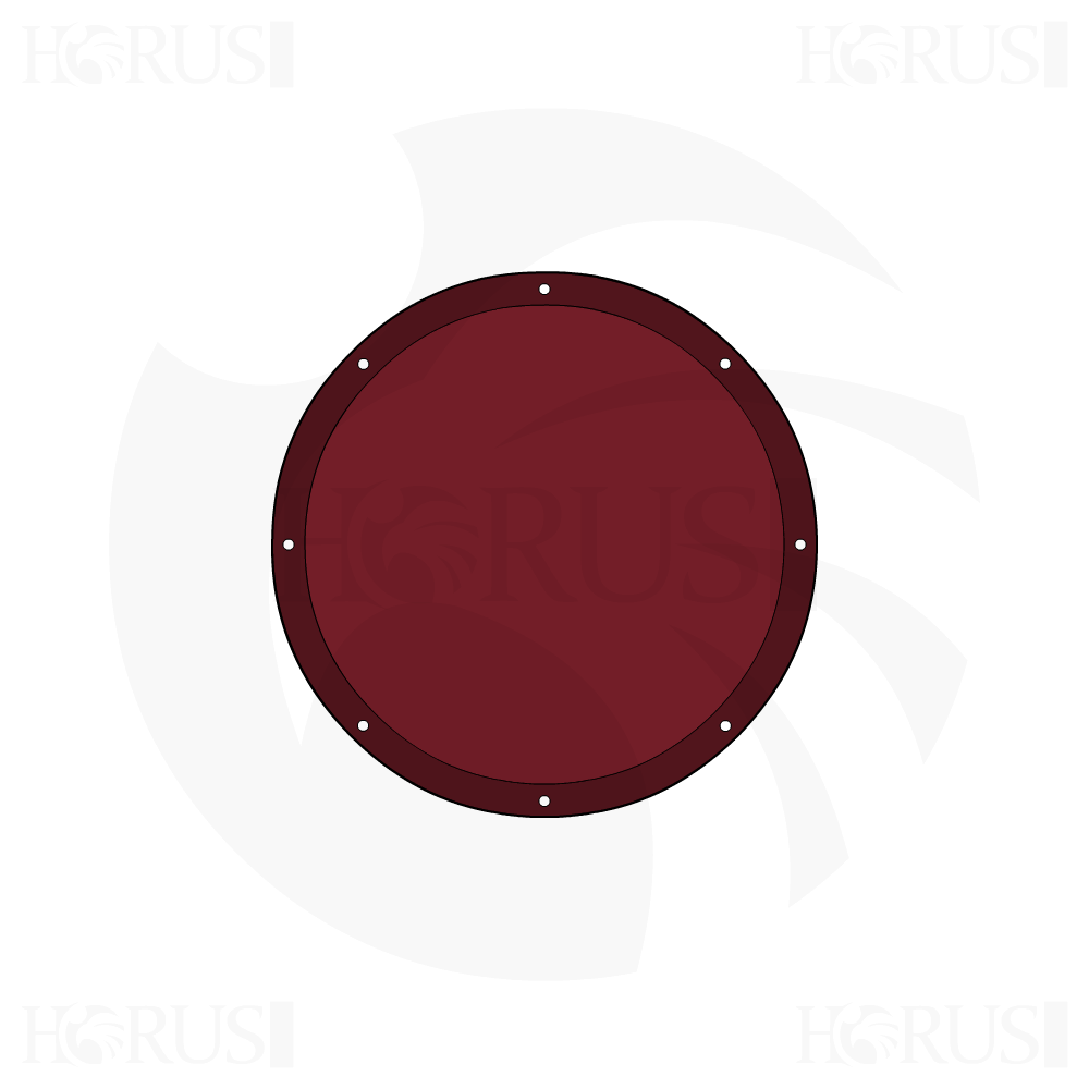 Bâche plate ronde en Protect cover 705 670gr/m², toile PVC Etanche Bordeaux d'une diamètre de 1m