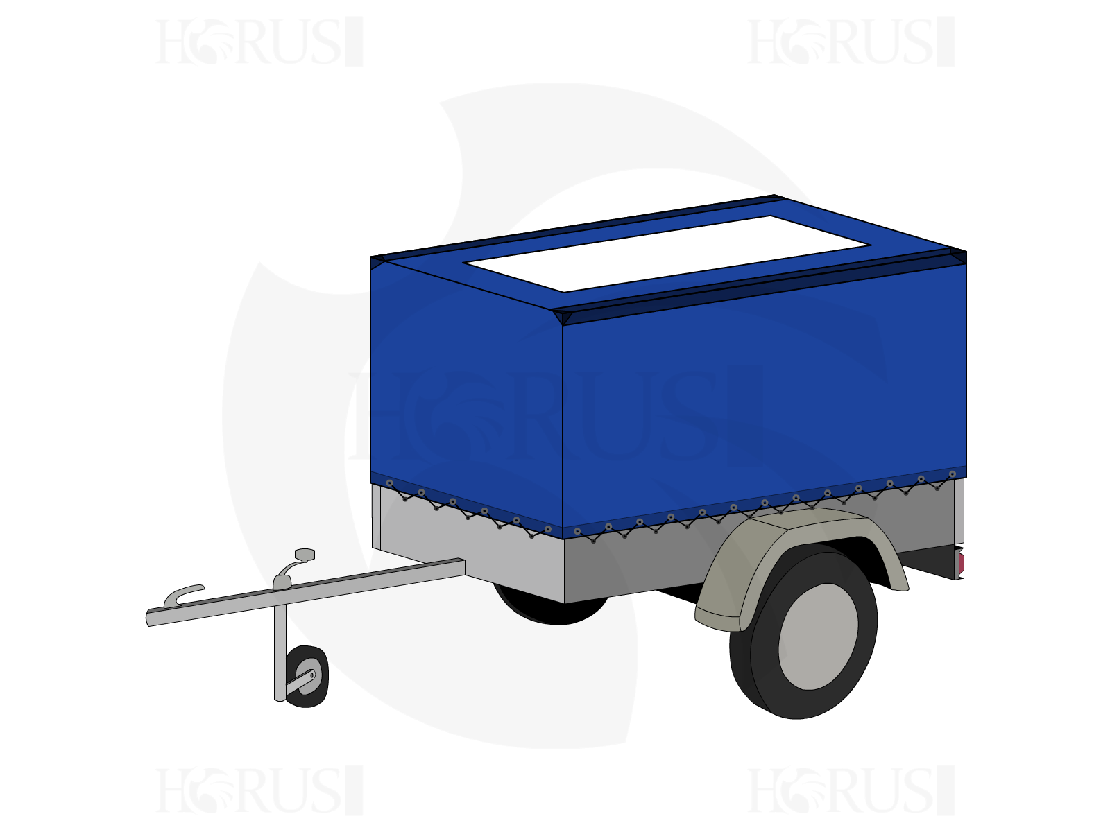 Bâche pour remorque SOREL en Protect cover 705 670gr/m², toile PVC Etanche Bleu foncé