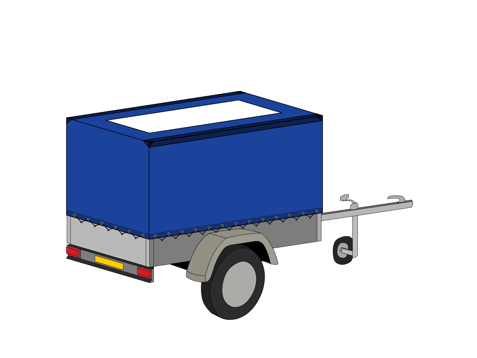 Bâche pour remorque SOREL en Protect cover 705 670gr/m², toile PVC Etanche Bleu foncé