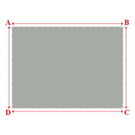 Bâche plate rectangle en Protect cover 705 670gr/m², toile PVC Etanche Gris clair - 4.3500000000000005x3.2m