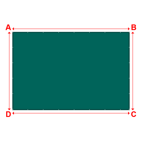 Bâche plate rectangle en Protect cover 705 670gr/m², toile PVC Etanche Vert industrie RAL 6026 - 6x4m