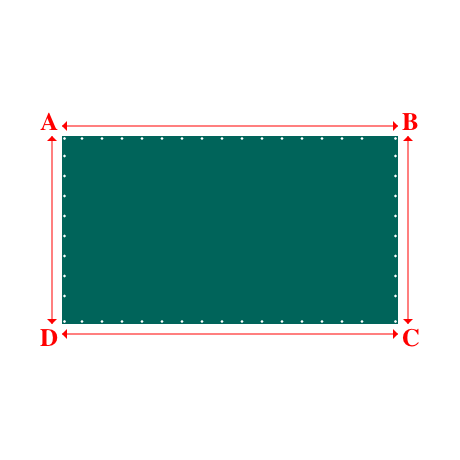 Bâche plate rectangle en Protect covert 905F3 900gr/m², toile PVC Etanche Vert industrie - 3.36x1.8800000000000001m