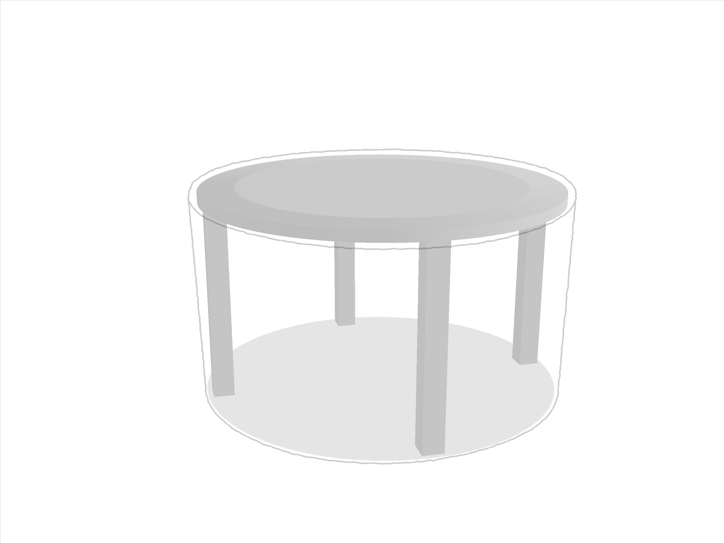 Table de jardin ronde en Protect cover 705 670gr/m², toile PVC Etanche Blanc RAL 9016