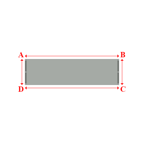 Bâche plate rectangle en Protect cover 705 670gr/m², toile PVC Etanche Gris clair RAL 7038 - 3x0.8200000000000001m
