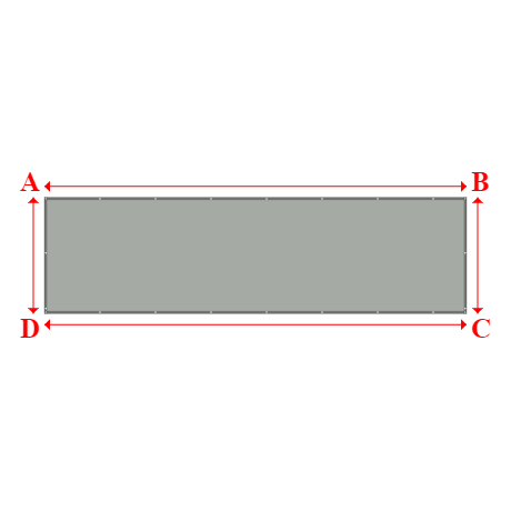 Bâche plate rectangle en Protect cover 705 670gr/m², toile PVC Etanche Gris clair RAL 7038 - 8x2.2m