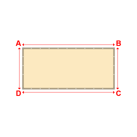 Bâche plate rectangle en Protect cover 705 670gr/m², toile PVC Etanche Beige ral 1015 - 3.1x1.4000000000000001m