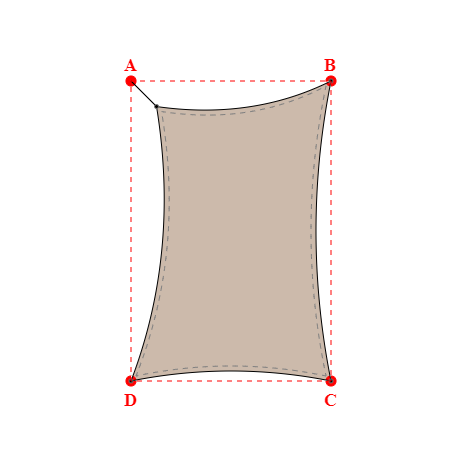 Voile d'ombrage rectangle en Soltis Lounge 96 Sandy beige 96-2135 - 174x300m