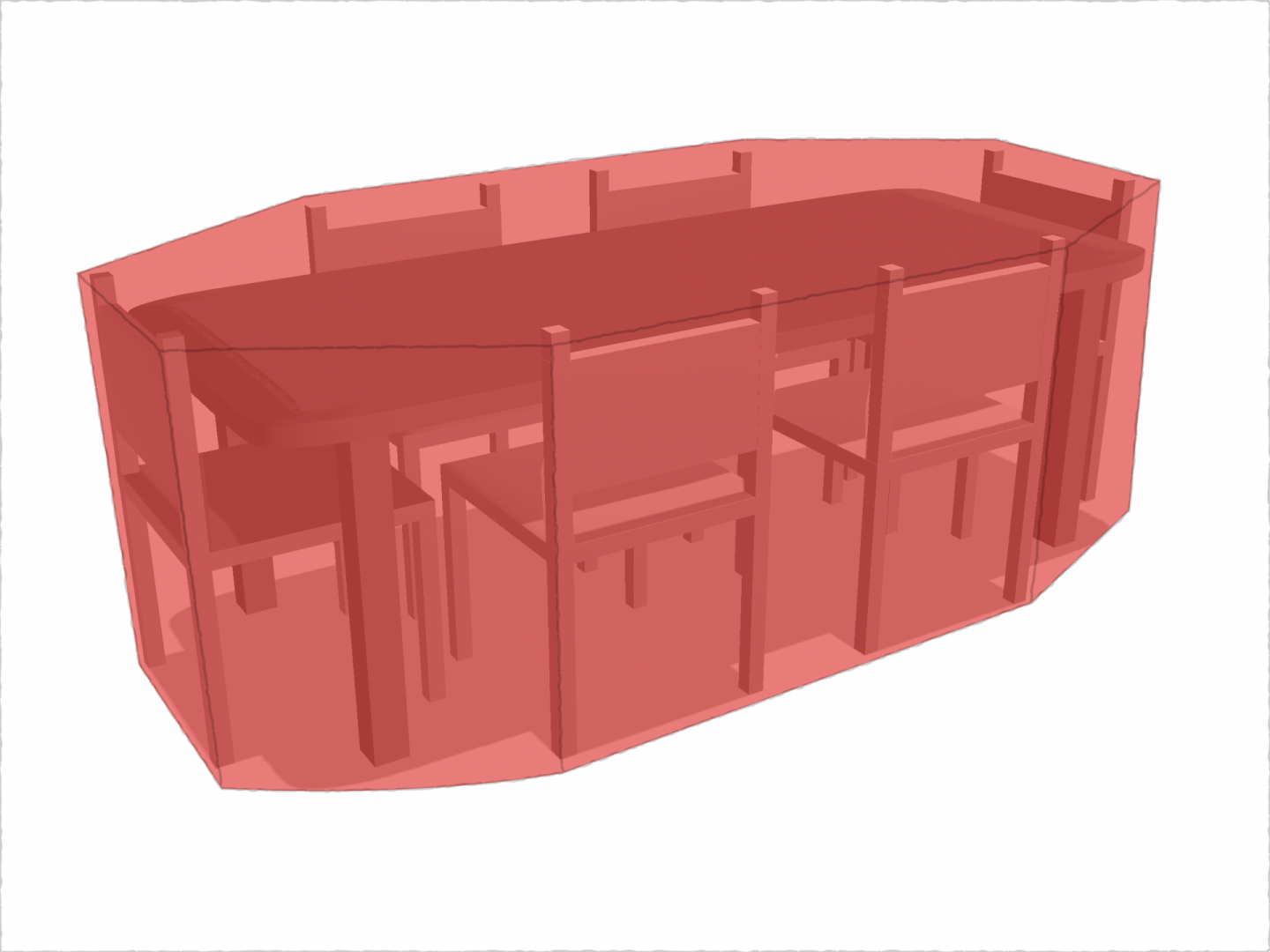 Table de jardin rectangle avec chaises en Protect cover 705 670gr/m², toile PVC Etanche Rouge RAL 3002