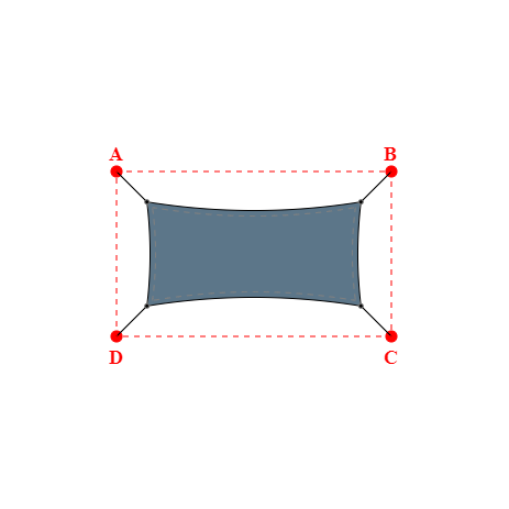 Voile d'ombrage rectangle en Soltis Perform 92 Gris céleste 92-51178 - 389x189m