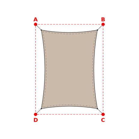 Voile d'ombrage rectangle en Soltis Lounge 96 Sandy beige 96-2135 - 249x349m