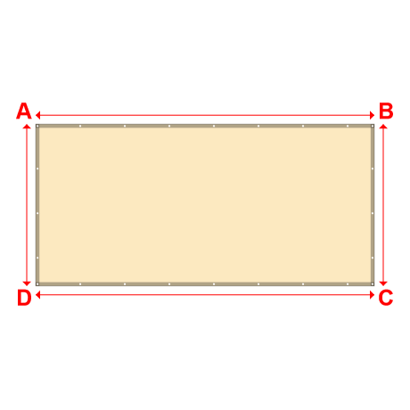 Bâche plate rectangle en Protect cover 705 670gr/m², toile PVC Etanche Beige ral 1015 - 4.5x2.15m