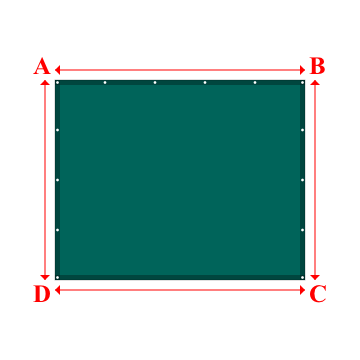 Bâche plate rectangle en Protect cover 705 670gr/m², toile PVC Etanche Vert industrie RAL 6026 - 2.5x2m