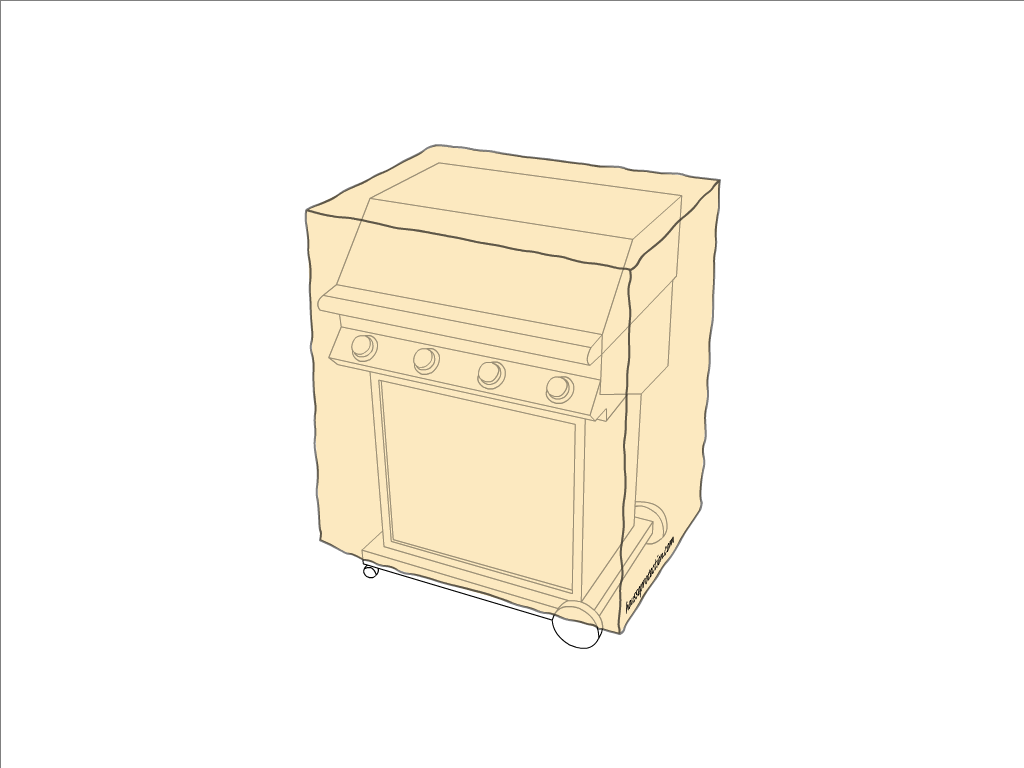 Housse de barbecue   en Protect cover 705 670gr/m², toile PVC Etanche Beige ral 1015