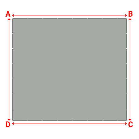 Bâche plate rectangle en Protect cover 705 670gr/m², toile PVC Etanche Gris clair RAL 7038 - 6.4x5.7m