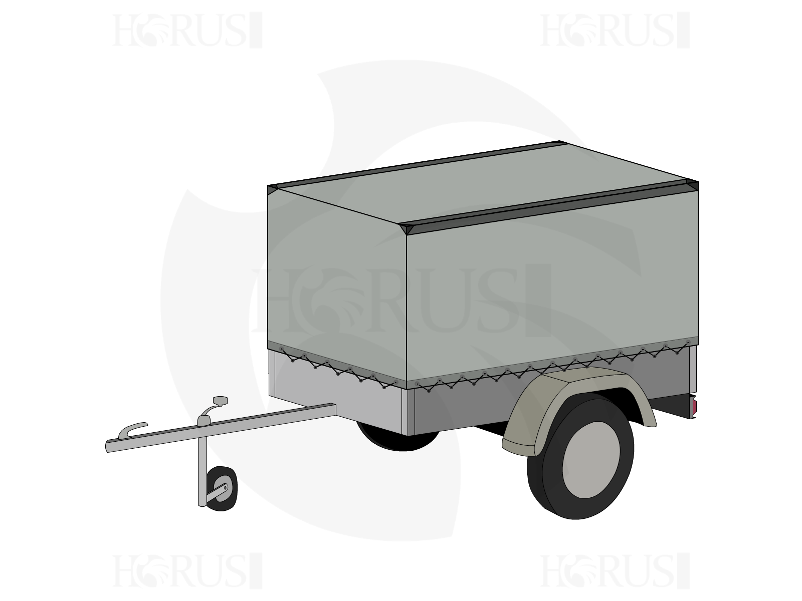 Bâche pour remorque Remorque du nord en Protect cover 705 670gr/m², toile PVC Etanche Gris clair RAL 7038