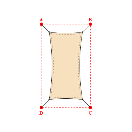 Voile d'ombrage rectangle en Soltis Lounge 96 Vanille 96-8861 - 234x474m