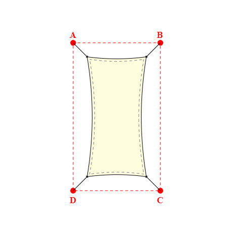 Voile d'ombrage rectangle en Soltis Lounge 96 Blanc Cassé 96-1103 - 234x474m
