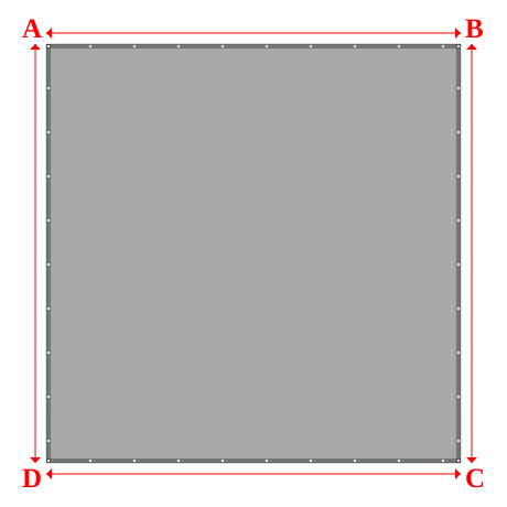 Bâche plate rectangle en Protect cover 705 670gr/m², toile PVC Etanche Gris clair RAL 7038 - 4.65x4.7m