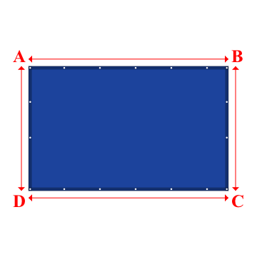 Bâche plate rectangle en Protect cover 705 670gr/m², toile PVC Etanche Bleu foncé RAL 5002 - 3.0500000000000003x1.9000000000000001m