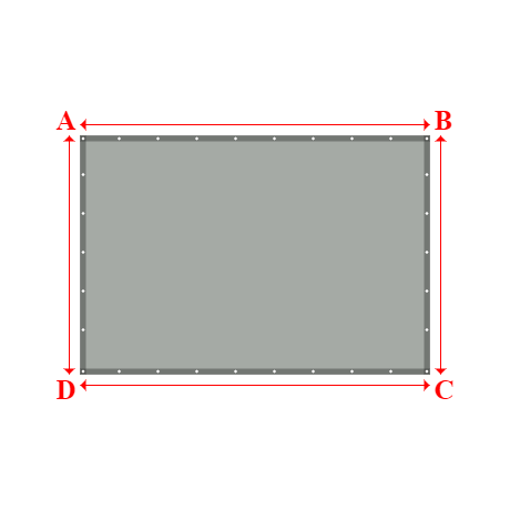 Bâche plate rectangle en Protect cover 705 670gr/m², toile PVC Etanche Gris clair RAL 7038 - 3.15x2.15m