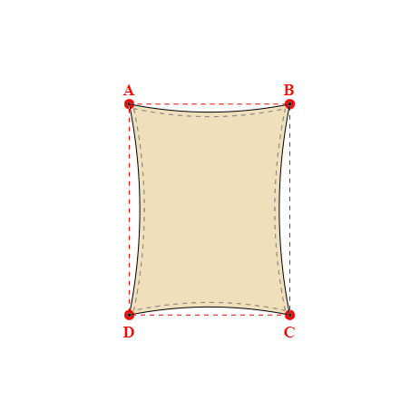 Voile d'ombrage rectangle en Soltis Perform 92 Champagne 92-2175 - 3, 54x4, 65m