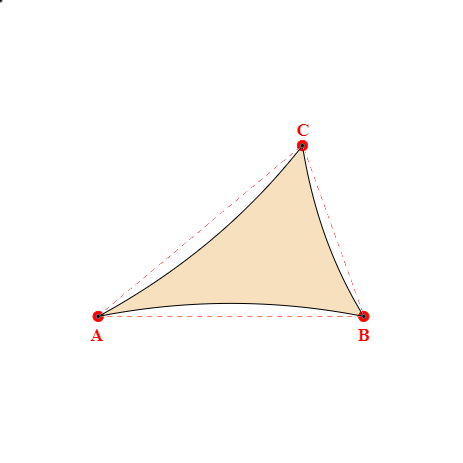 Voile d'ombrage triangle en Soltis Lounge 96 Vanille 96-8861 - 3,54x2,42x3,55m