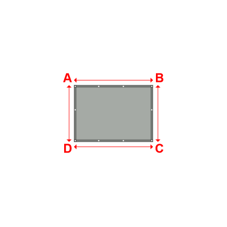 Bâche plate rectangle en Protect cover 705 670gr/m², toile PVC Etanche Gris clair RAL 7038 - 1.6x1.1500000000000001m