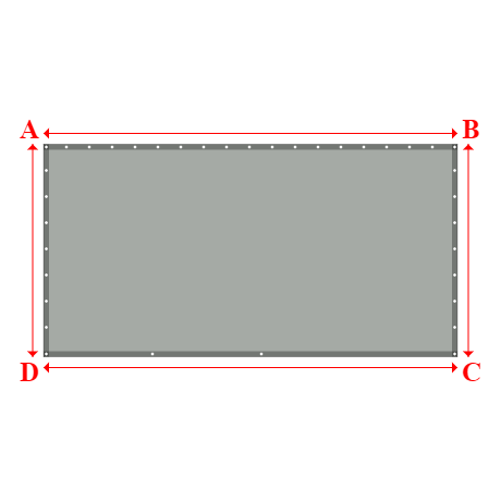 Bâche plate rectangle en Protect cover 705 670gr/m², toile PVC Etanche Gris clair RAL 7038 - 3.8000000000000003x1.95m