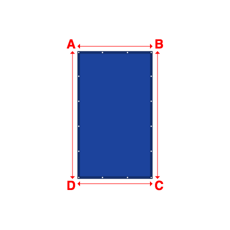 Bâche plate rectangle en Protect cover 705 670gr/m², toile PVC Etanche Bleu foncé RAL 5002 - 1.5x2.5500000000000003m