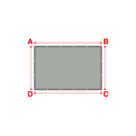 Bâche plate rectangle en Protect cover 705 670gr/m², toile PVC Etanche Gris clair RAL 7038 - 2.3000000000000003x1.5m