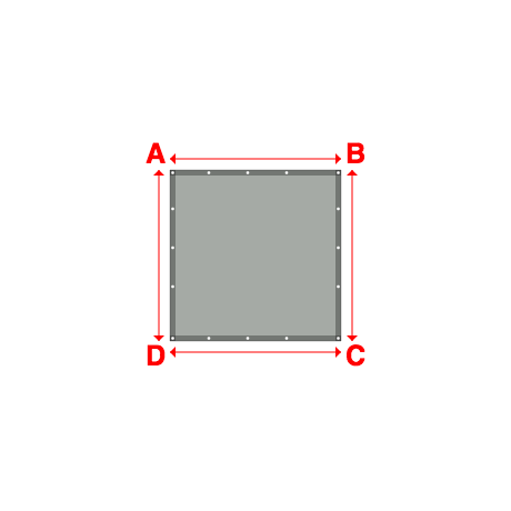 Bâche plate rectangle en Protect cover 705 670gr/m², toile PVC Etanche Gris clair RAL 7038 - 1.54x1.54m