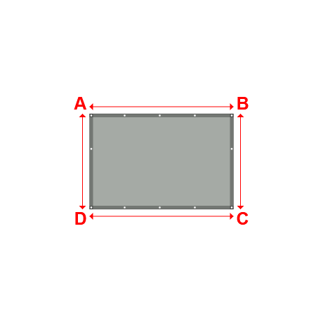 Bâche plate rectangle en Protect cover 705 670gr/m², toile PVC Etanche Gris clair RAL 7038 - 2.05x1.36m