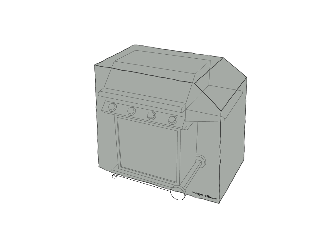 Housse de barbecue   en Protect cover 705 670gr/m², toile PVC Etanche Gris clair RAL 7038