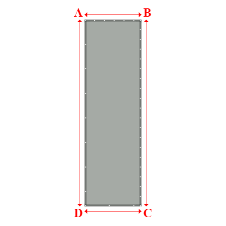 Bâche plate rectangle en Protect cover 705 670gr/m², toile PVC Etanche Gris clair RAL 7038 - 1.5x4.95m