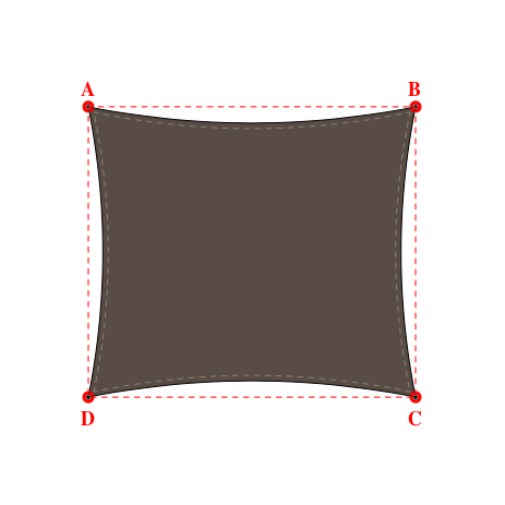 Voile d'ombrage rectangle en Soltis Horizon 86 Bronze 86-2043 - 4,00x3,55m