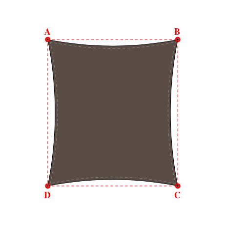 Voile d'ombrage rectangle en Soltis Horizon 86 Bronze 86-2043 - 3,55x4,00m