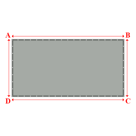 Bâche plate rectangle en Protect cover 705 670gr/m², toile PVC Etanche Gris clair RAL 7038 - 3.8000000000000003x1.95m