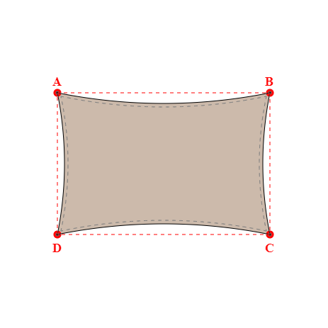 Voile d'ombrage rectangle en Soltis Lounge 96 Sandy beige 96-2135 - 6,00x4,00m