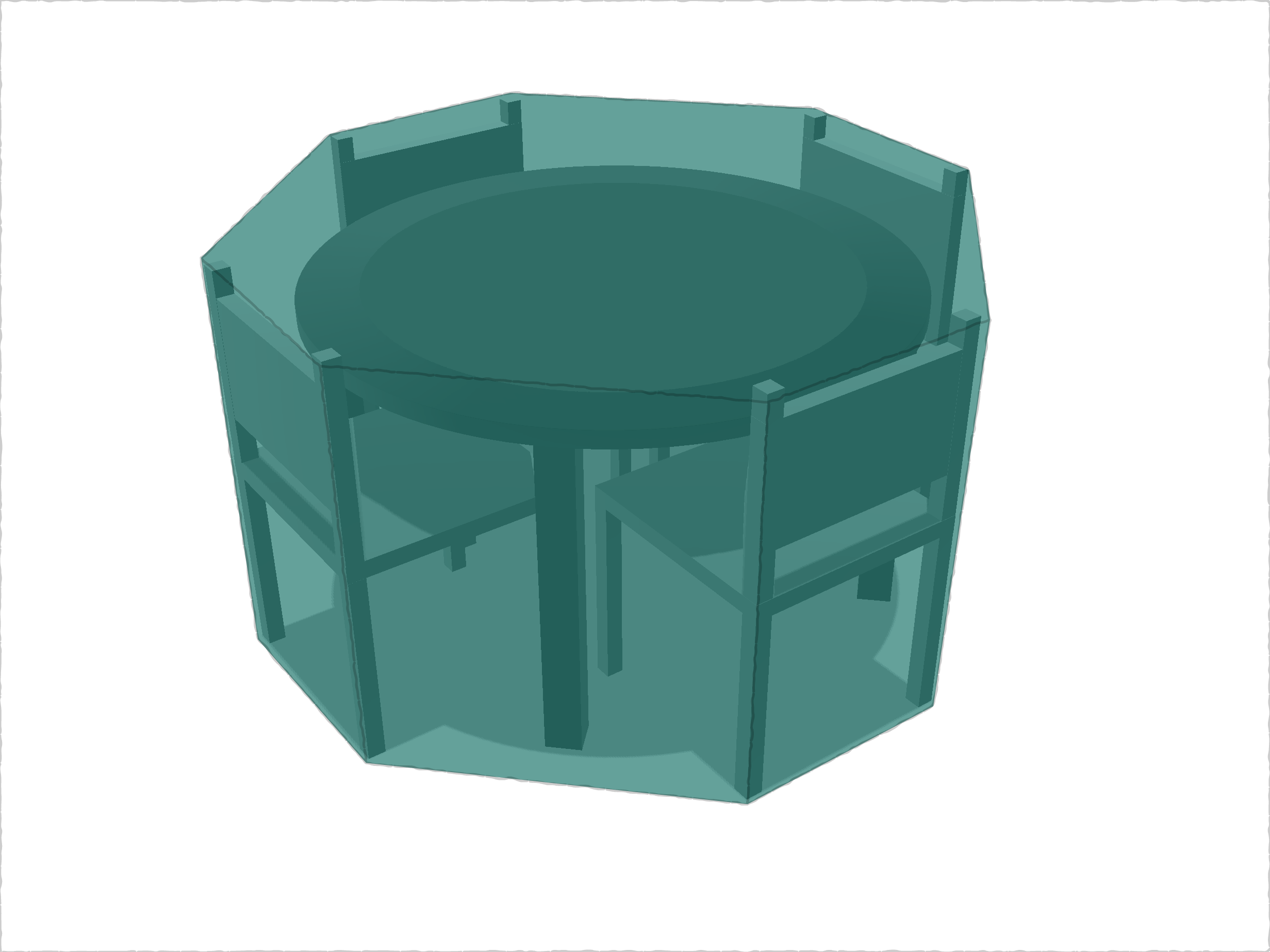 Table de jardin ronde avec chaises en Protect cover 705 670gr/m², toile PVC Etanche Vert industrie RAL 6026